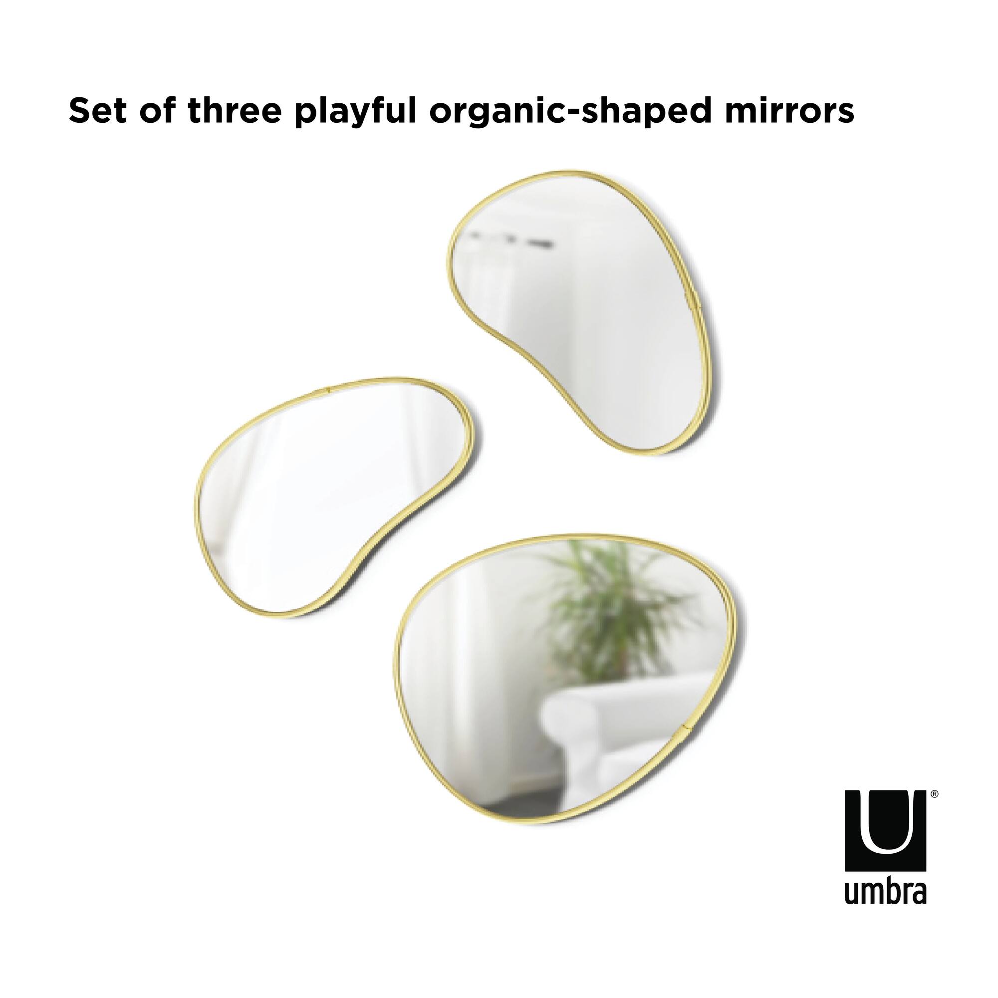 Umbra Brass Hubba Pebble Mirror Set